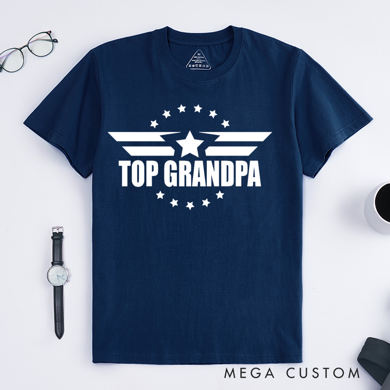 Personalized Top Grandpa T Shirt Custom Gift for Grandfather Father's Day Birthday Comfortable Cotton Shirt for Men Unique Grandpa Appreciation Tee