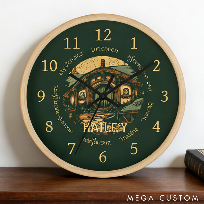 Personalized Meal Time Wall Clock Seven Meals Wall Clock Round Door Cottage Art Fantasy Valentine's Gift for Husband