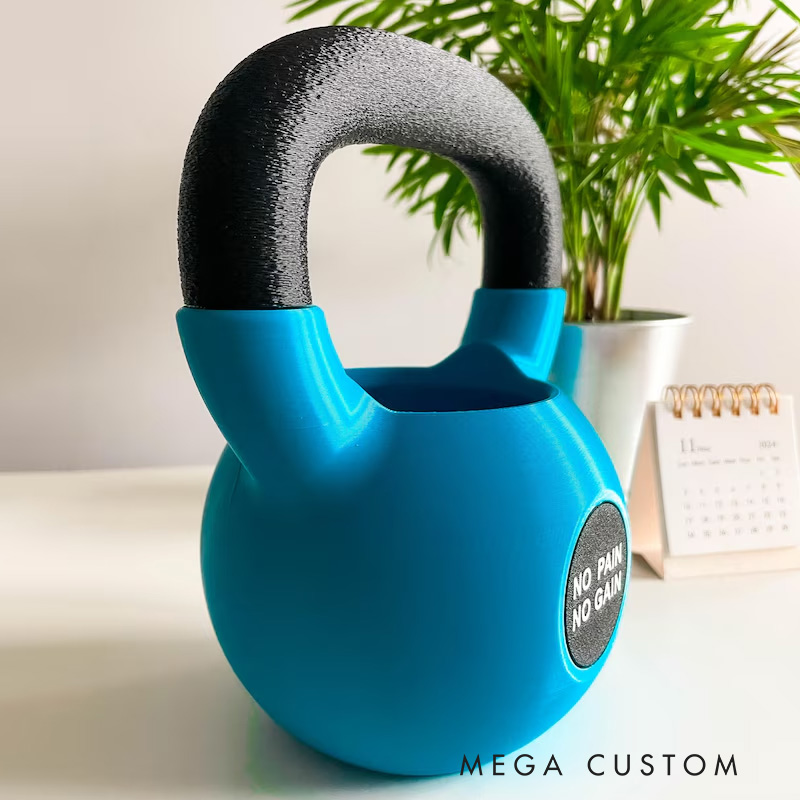 Personalized Text Kettlebell Pencil Holder 3D Printed Kettlebell Desk Organizer Gym Accessory Housewarming Birthday Gift for Fitness Lover