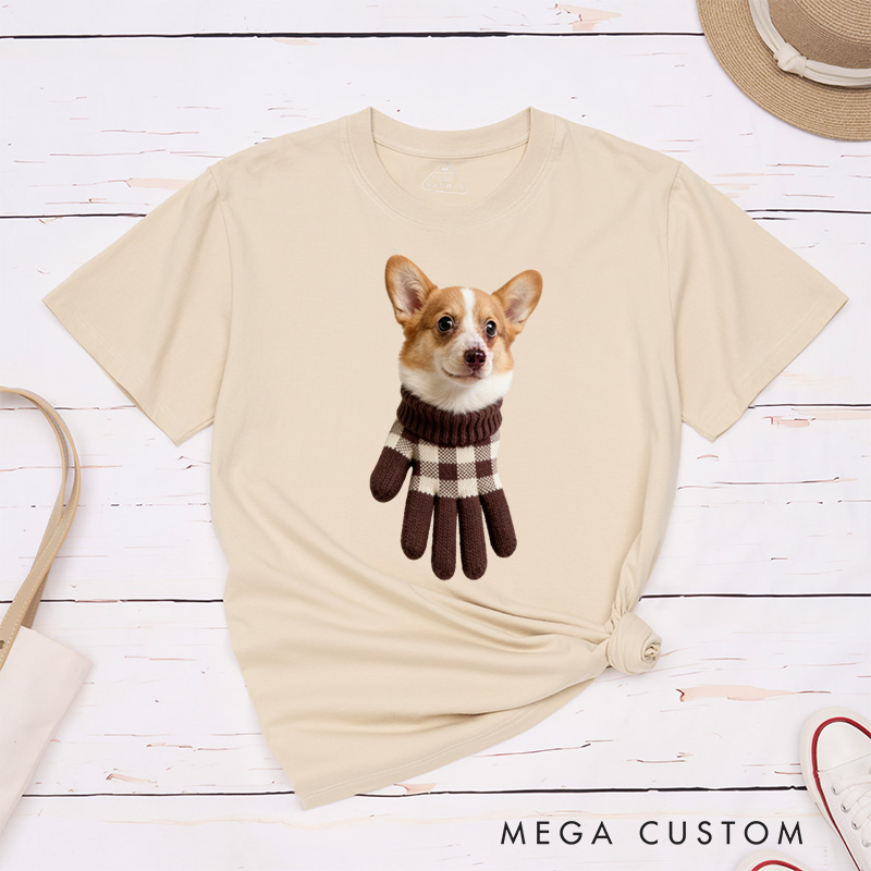 Personalized Pet Lover Pup in Glove Charm Gift Dog Lover Gift Pet LoverGraphic Unisex T-Shirt