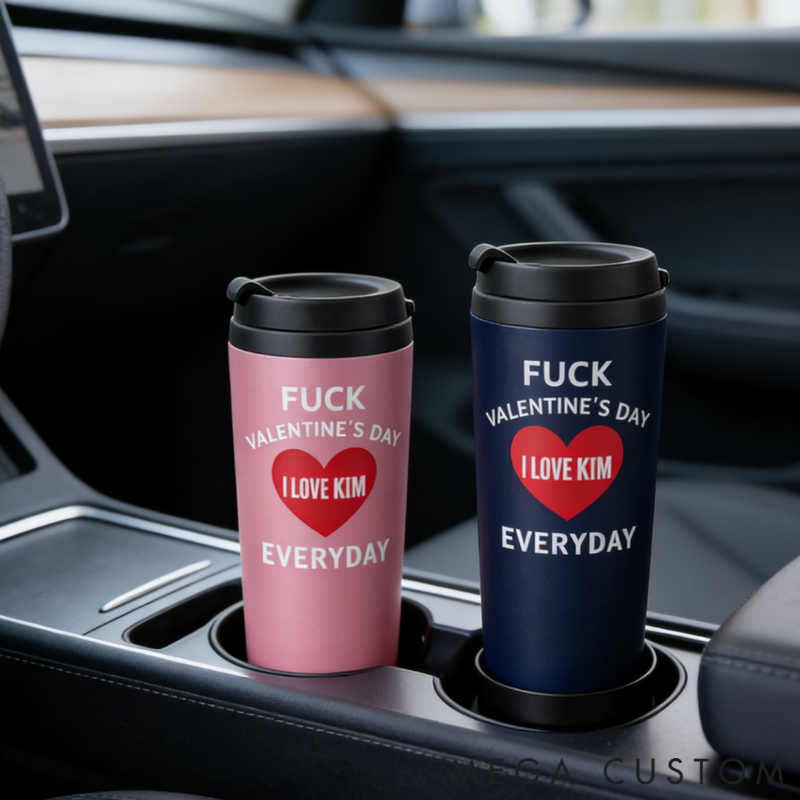 Personalized Anti-Valentine's but Love You Couple Tumbler Stainless Steel Engraved Heat Retention Gift for Lovers