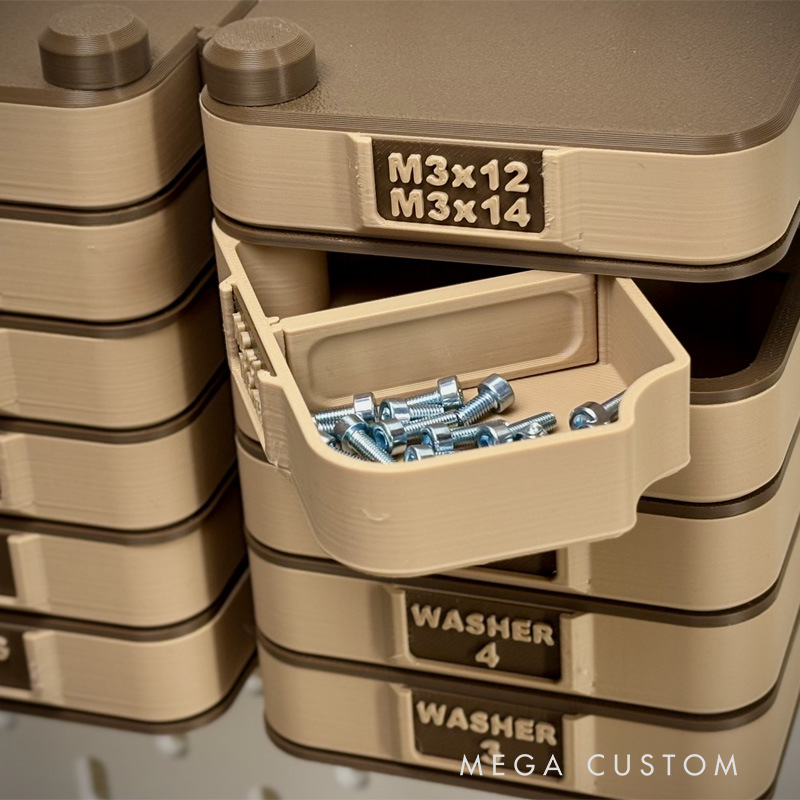 Stackable Hardware Organizer (Ammo Can Style) - 3D Printed Storage for Screws, Nuts & Washers