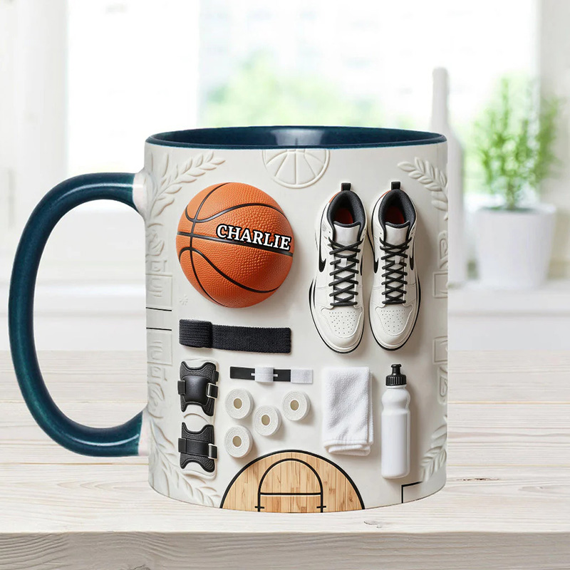[Copy]Personalized Basketball Mug with Custom Name and Bold Player Silhouette Design Perfect Gift for Basketball Fans