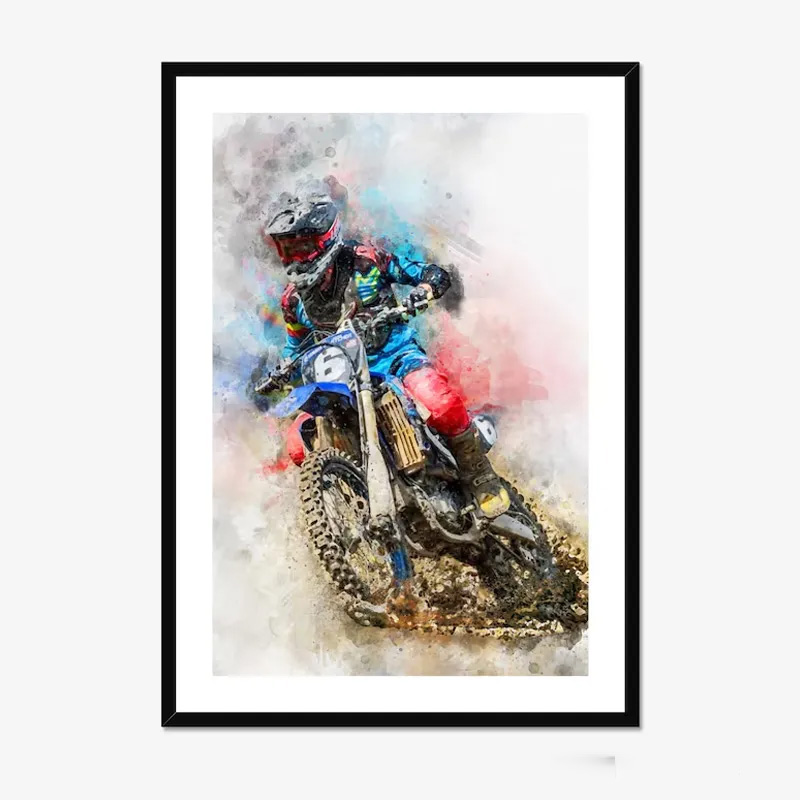 Personalized Bicycle Cartoon Portrait Watercolour Cyclist Gift Idea Cycling Present for Him