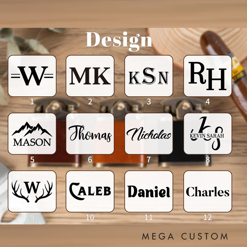 Personalized Engraved Leather Lighter for Men Groomsmen Wedding Valentine’s Day Gift for Boyfriend Dad Gift Anniversary Gift for Him