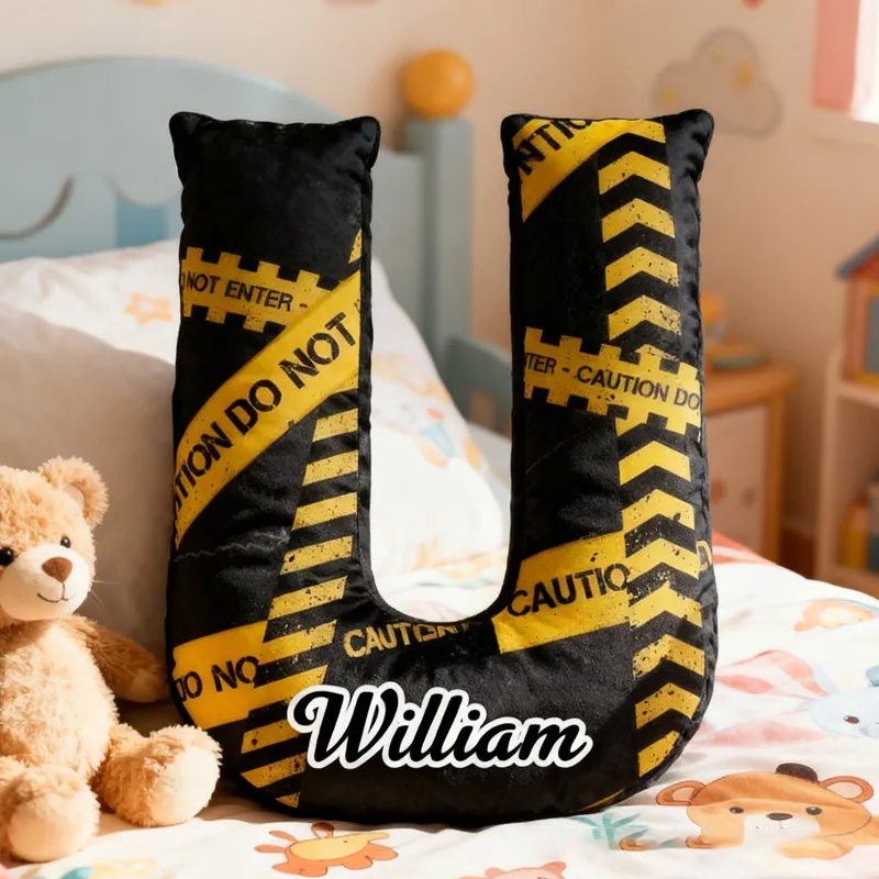 Personalized Cycling Caution Letter Pillow Graphic 3D Print Funny Letter Pillow Name Pillow Comfortable Travel Cushion for Bikers Riders Riding Lovers