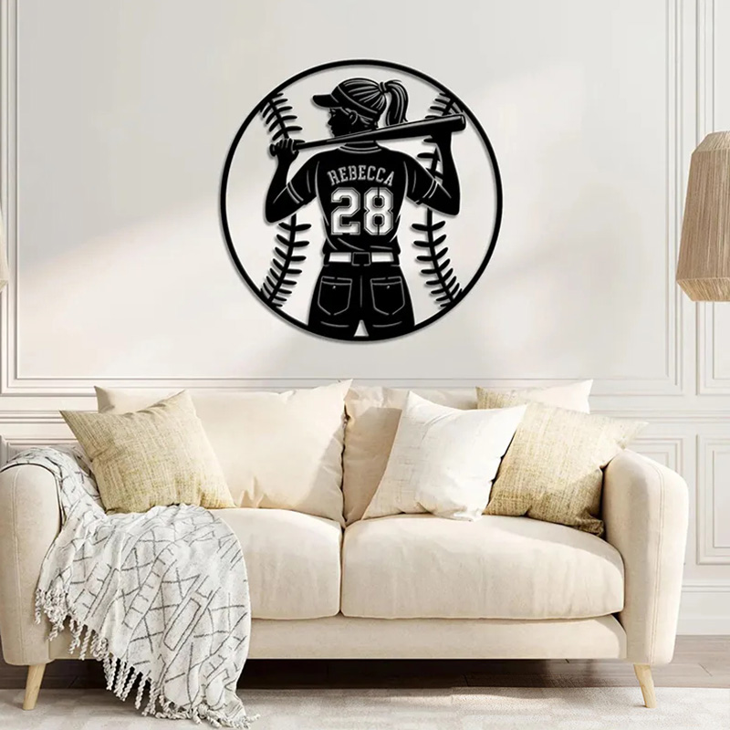 Personalized Softball Player Metal Wall Art and Gift for Softball Lovers