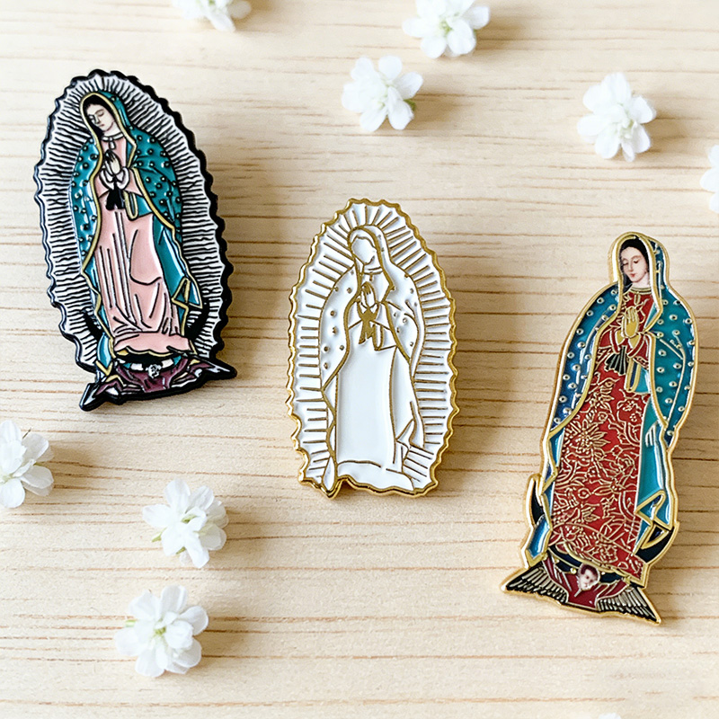 Personalized Our Lady of Guadalupe Virgin Mary Pins Catholic Gift Religious Gift for Women Girls