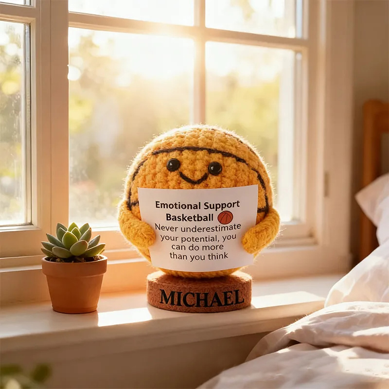 Personalized Emotional Support Basketball Toy with Name Cheer Up Gift For Basketball Team Player