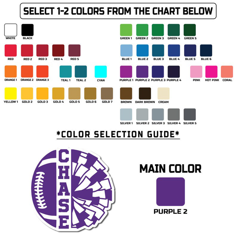 Personalized America Football and Rugby Cheerleader Team Sticker with Custom Text