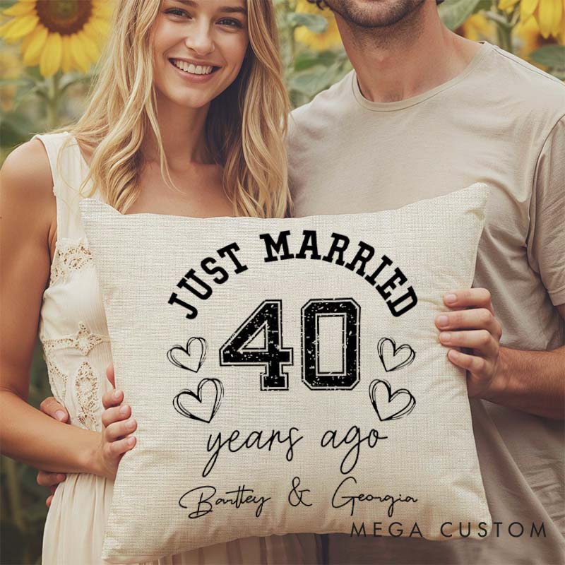 Personalized Couple 40th Anniversary Pillow Husband Wife 40 Years Anniversary Gift Pillow Home Decor
