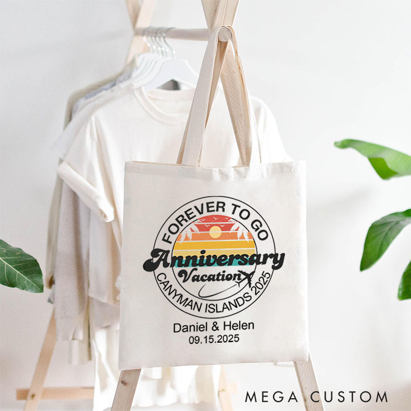 Personalized 50th Anniversary Tote Bag Couple Anniversary Canvas Bag 50th Beach Travel Anniversary Gift Bag for Her