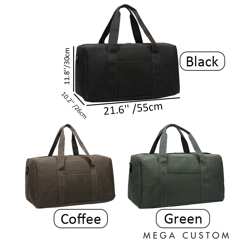 Personalized Named Canvas Duffle Bag for Men Travel Weekend Bag for Husband Groomsmen Duffle Bag
