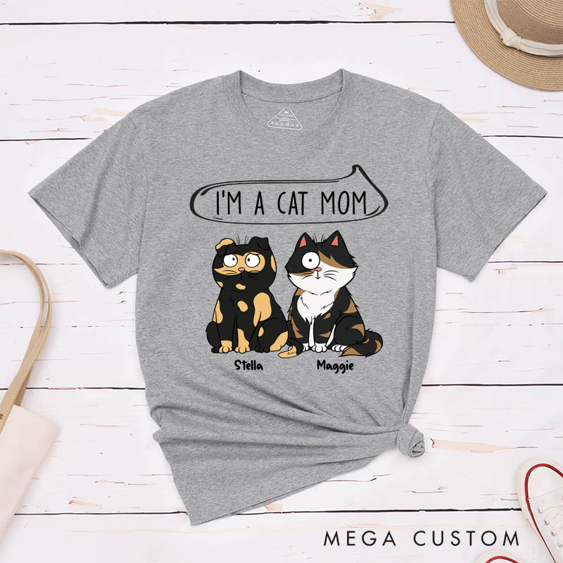 Personalized Cat Lover I'm A Cat Mom T-Shirt