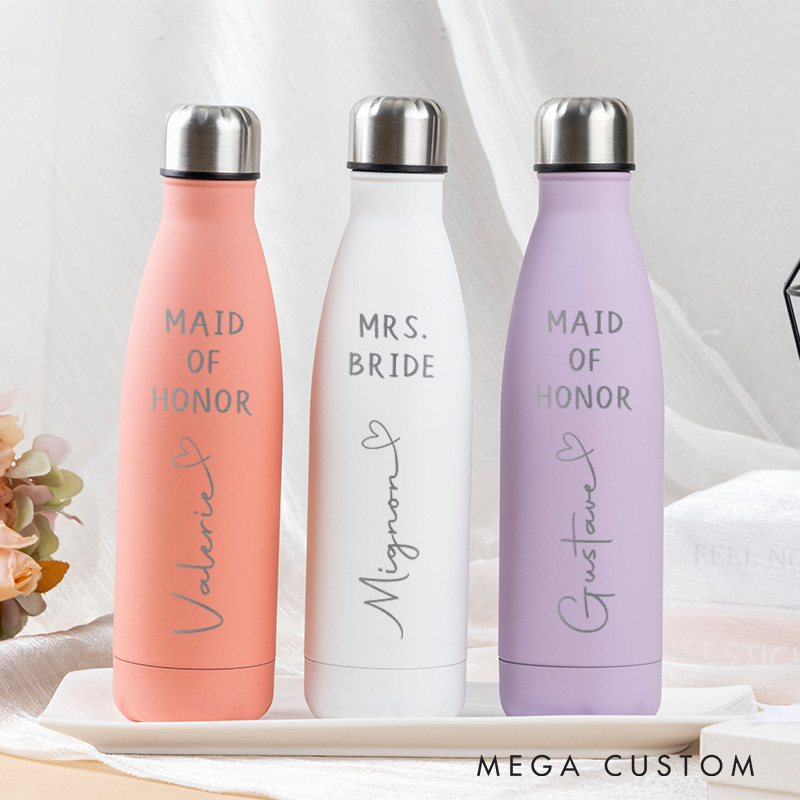 Personalized Best Team Ever Water Bottle for Bridesmaid Bride Tumbler Bachelorette Party Gift