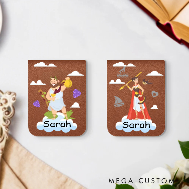 Personalized Multicolor Greek Mythology Gods Magnetic Bookmark Clip with Name Birthday Gift for Christian Book Lovers 