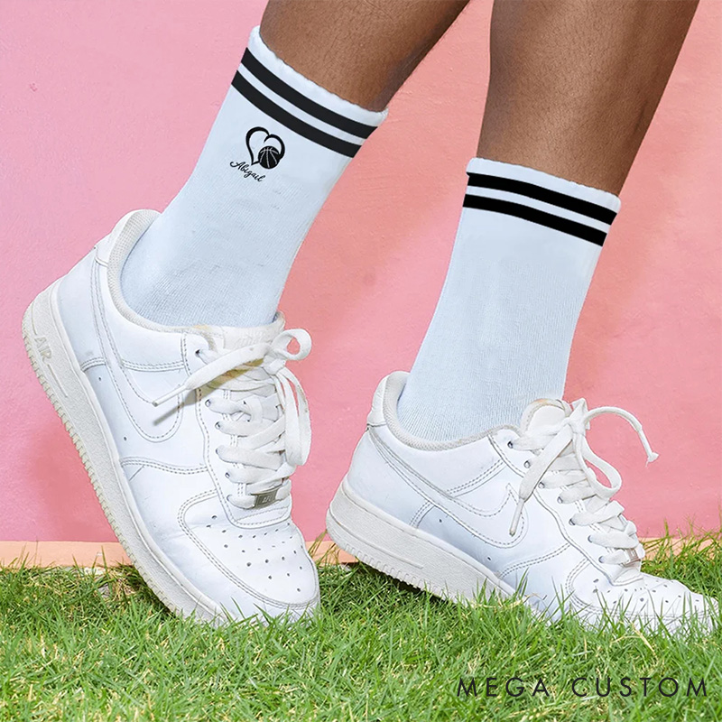 Personalized Basketball Socks with Custom Name for Basketball Lovers Players