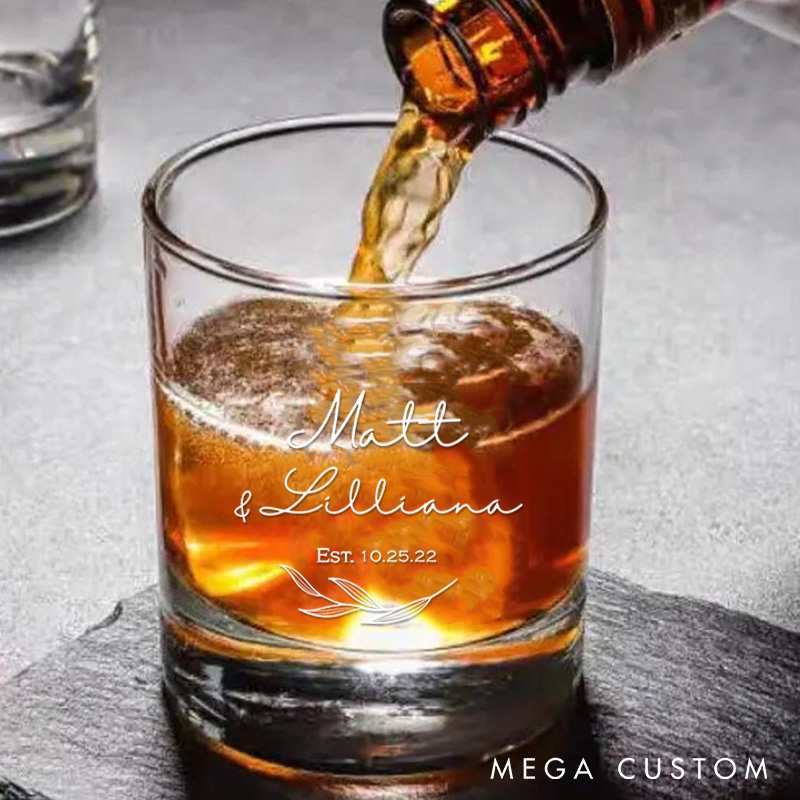 Personalized Wedding Couple Oliver Whiskey Glasses