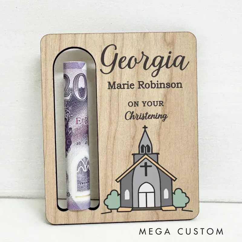 Personalised Christening Keepsake Money Wallet with Name Christening Money Gift Christening Money Holder