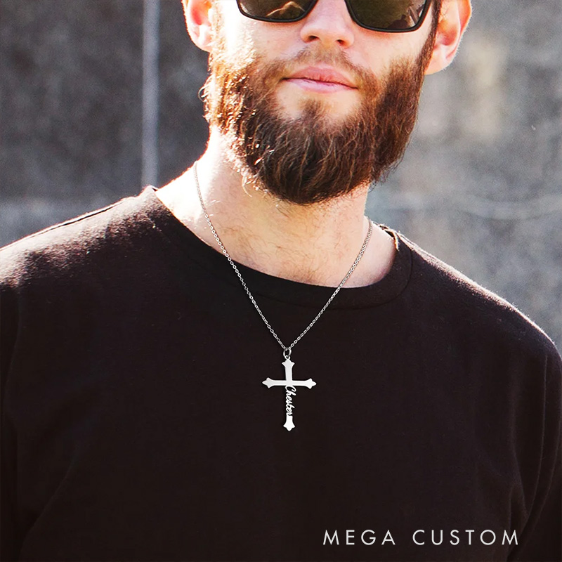 Personalized Cross Name Necklace Dainty Jewelry Baptism Prayer Day Gift for Women Christian