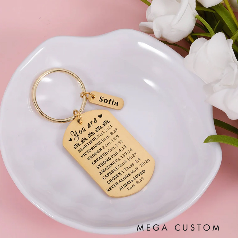 Personalized You Are Inspiration Keychain for Best Friend Christian Gift for Birthday Bible Verse Gift Inspirational Quote Gifts