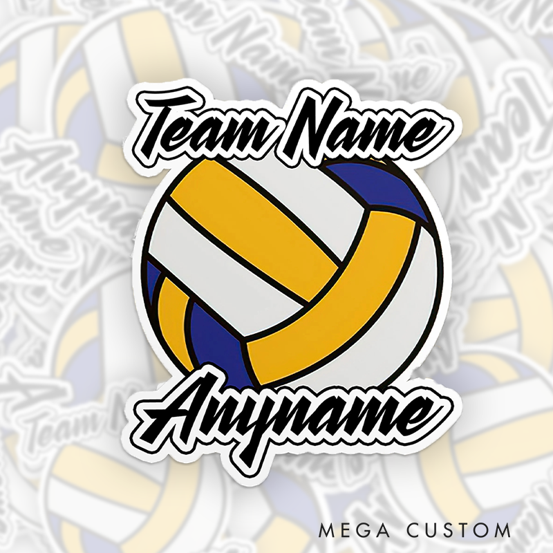 Personalized Volleyball Sticker – Custom Team Name and Player Name Design for Players and Fans
