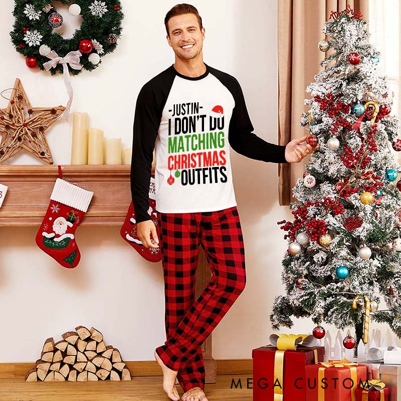 Personalized Couple I Don't Do Matching Christmas Outfits But I do Xmas Pajamas Christmas Matching Pjs for Husband Wife Boyfriend Girlfriend