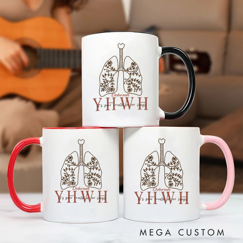 Personalized Job 33:4 Bible Verse Inner Color Ceramic Mug with Name Birthday Christmas Gift for Christians 