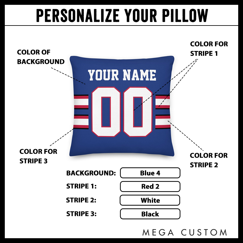 Personalized American Football and Rugby Design Throw Pillow with Custom Name and Number for Team Gift