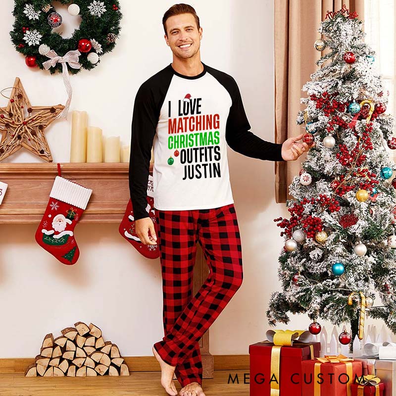 Personalized Couple I Love Matching Christmas Outfits So Do I Xmas Pajamas Christmas Matching Pjs for Husband Wife Boyfriend Girlfriend