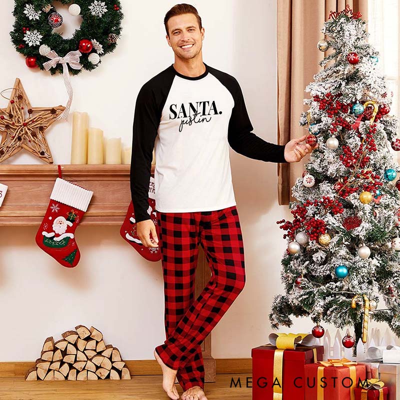 Personalized Couple Santa and Santa’s Babe Xmas Matching Pajamas Christmas Matching Pjs for Husband Wife Boyfriend Girlfriend