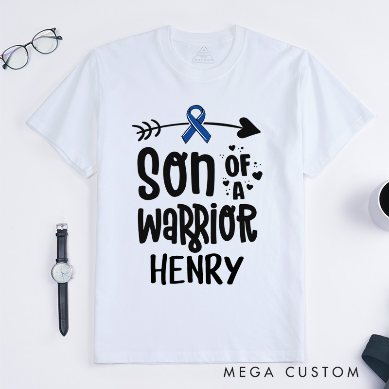 Personalized Son Of A Warrior T-Shirt Cancer Survivor Gift Support Gift