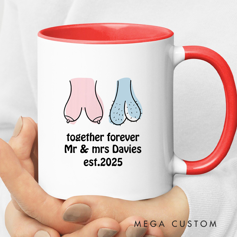 Personalized Funny Couple Mug Together Forever Gift for Her Him Newlywed Present Wedding Gift for Bride Groom Humour Gift for Wife Husband