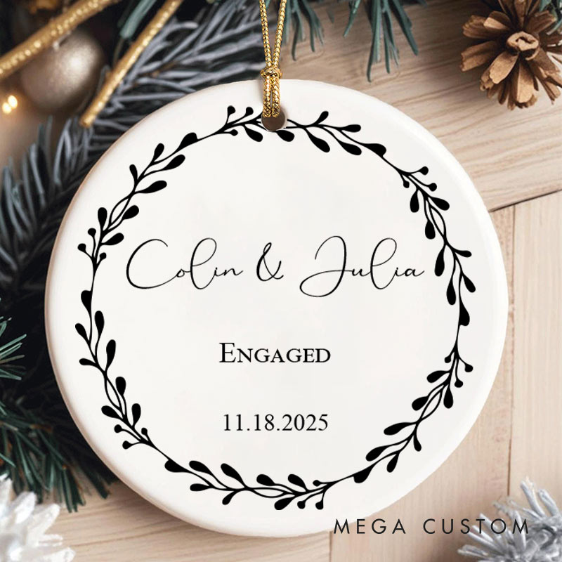Personalized Couple Engaged Christmas Ornament Couple Engagement Christmas Ornament for Him Her Xmas Decor Ornament