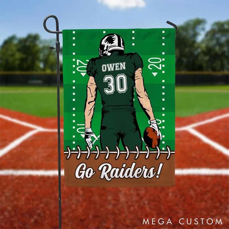 Personalized American Football Garden Flag with Custom Your Name and Number