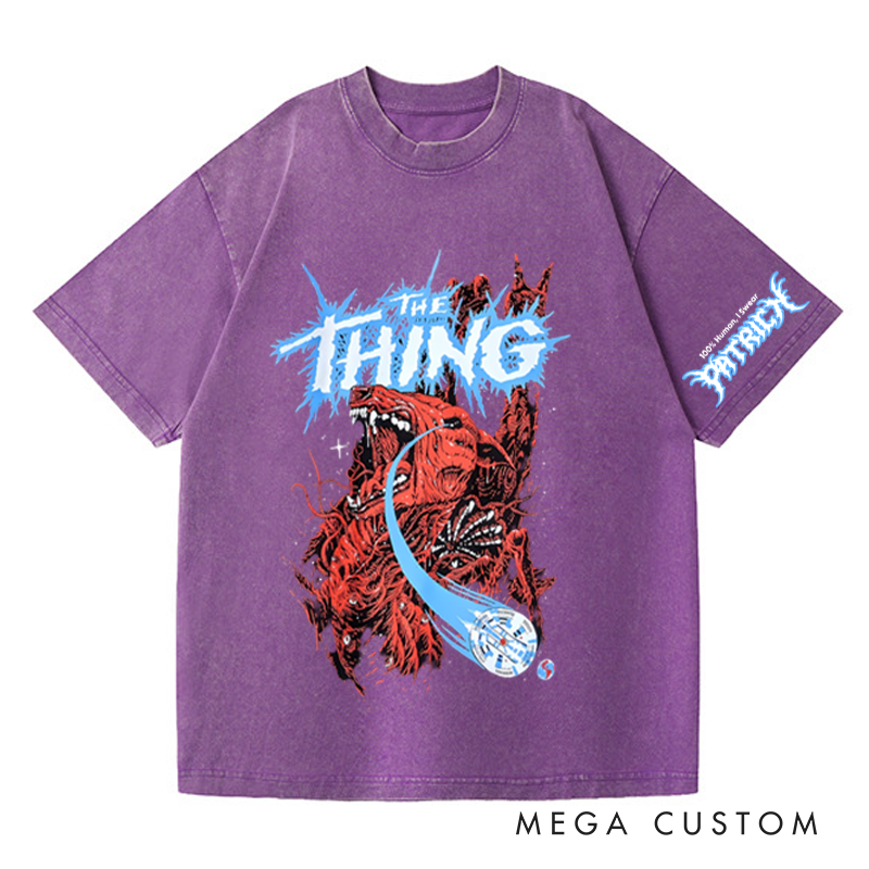 Personalized 100% Human Horror Halloween Washed T-Shirts for Movie TV Show Lovers