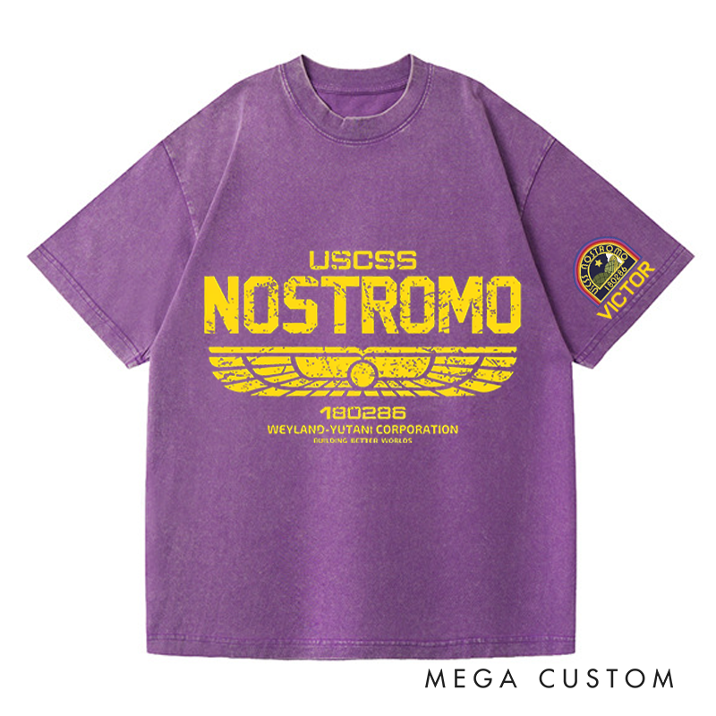 Personalized USCSS Washed T-Shirts Sci-fi Movie Horror Halloween Space Opera Tshirt for Movie TV Show Lovers