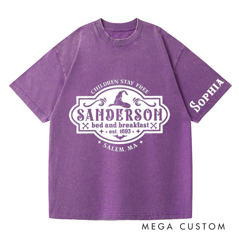 Personalized Vintage Bed and Breakfast Washed T-Shirts Horror Movie Tshirt Witch Horror Movie Shirt