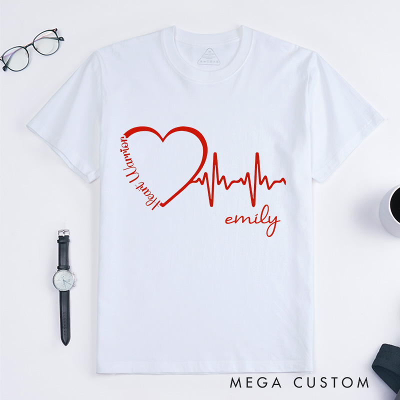 Personalized Heart Disease T-Shirt Heart Warrior Gift Uplifting Gift for Friend