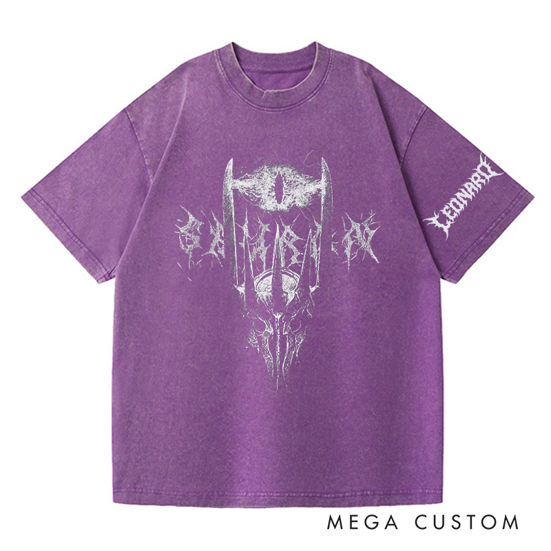 Personalized Retro Dark Lord Fantasy Movie Washed T-Shirts Fantasy Movies Fandom Tshirt Film Fan Booklover Shirt Halloween