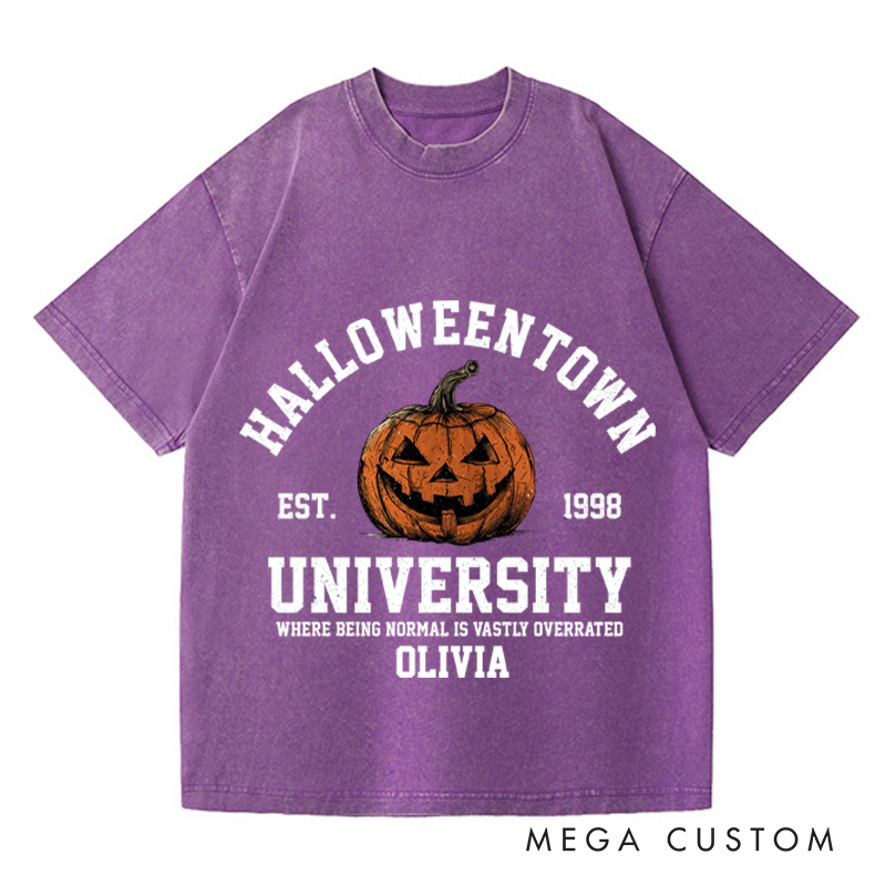 Personalized Retro Halloweentown Est 1998 Horror Movie Washed T-Shirts Horror Spooky Movies Tshirt Film Fan Shirt Halloween