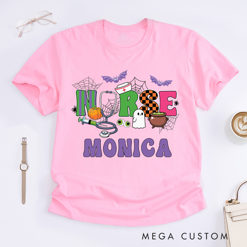 Personalized Nurse T-Shirts Halloween Nurse Design T-Shirts Nurse Halloween Gifts