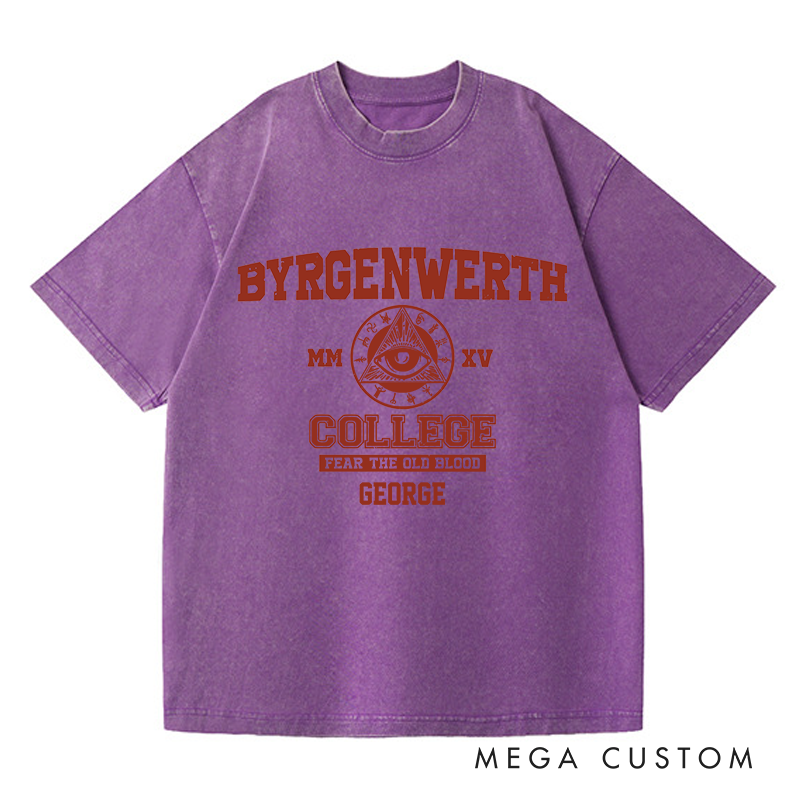 Personalized Byrgenwerth College Gothic Game Washed T-Shirts Video Game Tshirt Nightmare Hunter Shirt Halloween