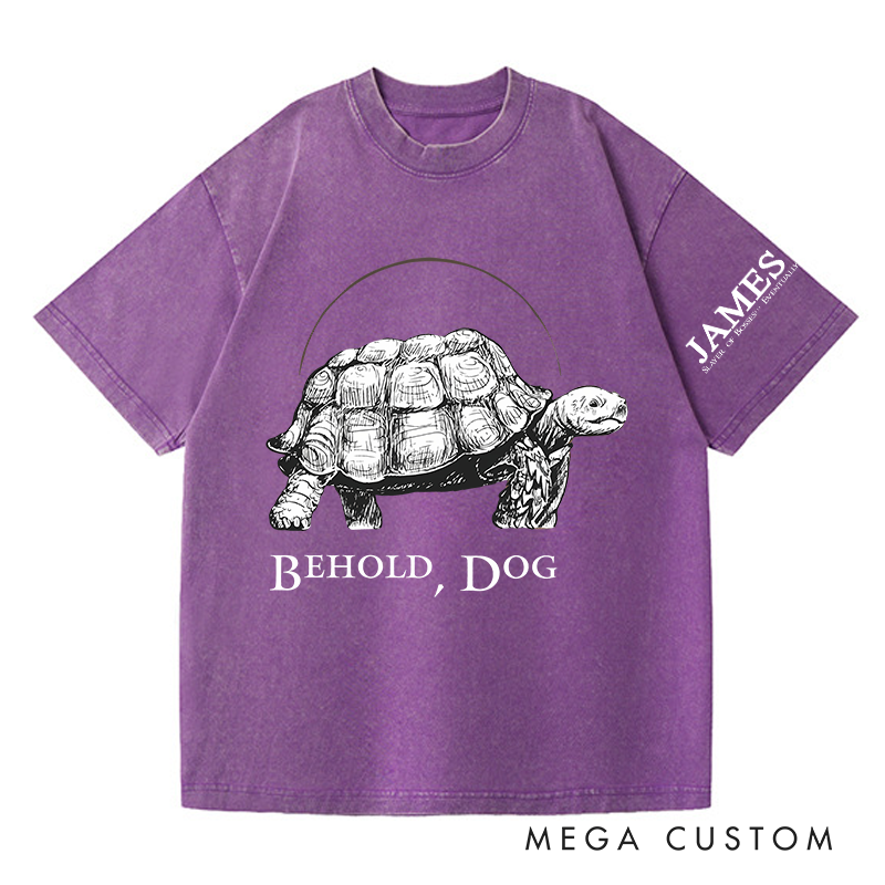 Personalized Behold Dog Gothic Game Washed T-Shirts Video Game Tshirt Soulslike Shirt Halloween