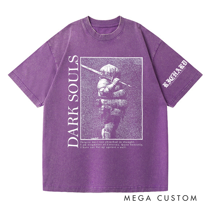 Personalized Siegmeyer Gothic Game Washed T-Shirts Video Game Tshirt Undead Shirt Halloween