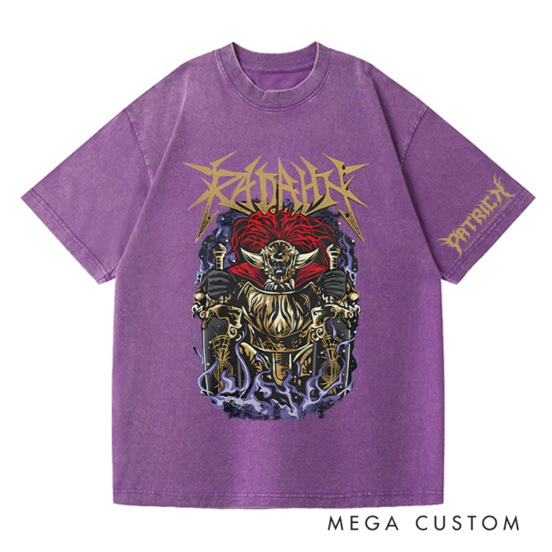 Personalized Metal Radahn Gothic Game Washed T-Shirts Video Game Tshirt Soulslike Shirt