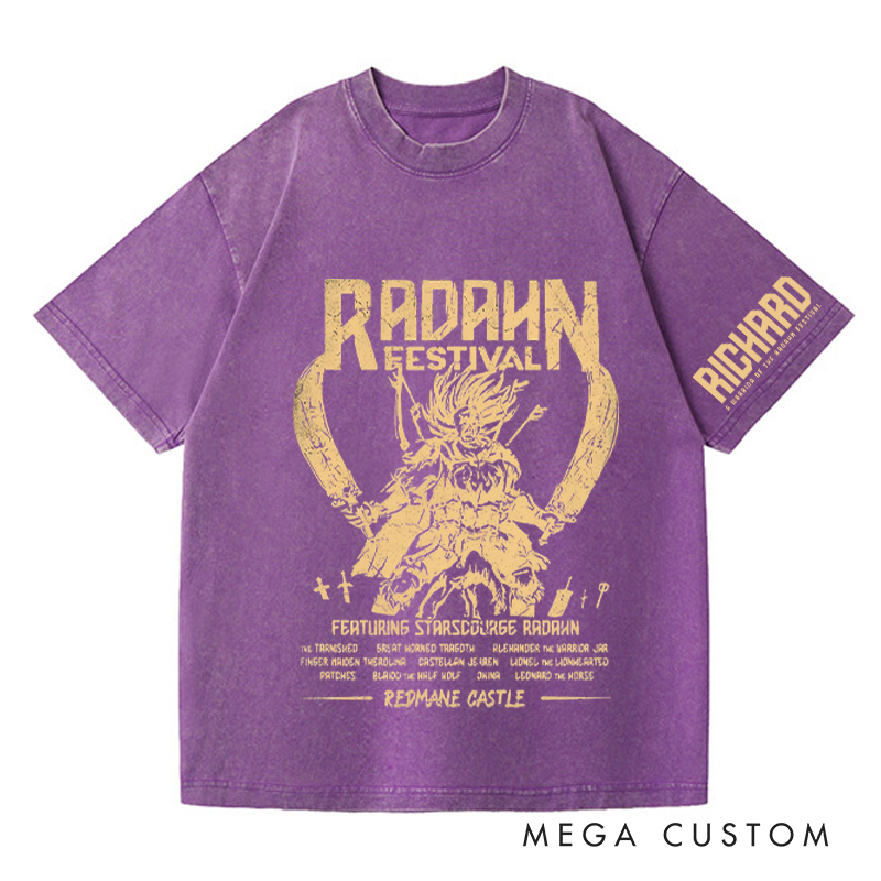 Personalized Radahn Festival Gothic Game Washed T-Shirts Video Game Tshirt Soulslike Shirt Music Lover