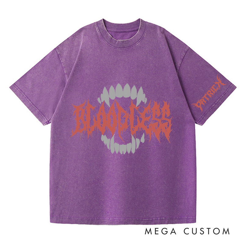 Personalized Bloodless Game Washed T-Shirts Vampire Video Game Tshirt Fantasy Game Shirt