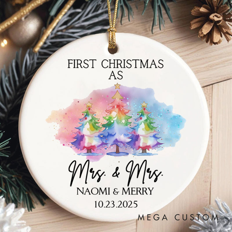 Personalized First Christmas as Mrs and Mrs Ornament LGBTQ Lesbian Christmas Ornament Xmas Ornament for LGBTQA+ Lesbian