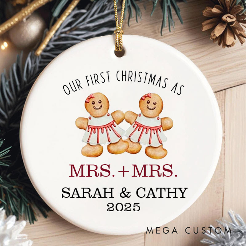 Personalized Our First Christmas as Mrs and Mrs Ornament Lesbian Married Christmas Ornament LGBTQ Ornament for Her